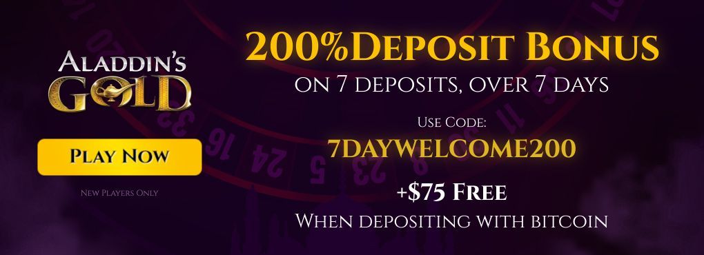 Aladdin's Gold Offers 200% on Seven Deposits